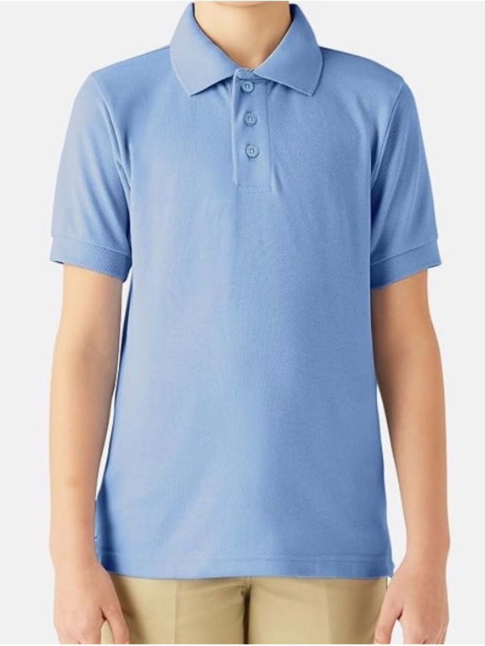 Dickies Boys Short Sleeve Pique Polo Light Blue